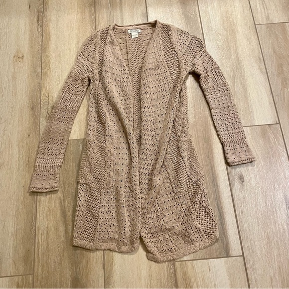 Lucky Brand Sweaters - Lucky Brand Knit Crochet Open Pocket Cardigan
